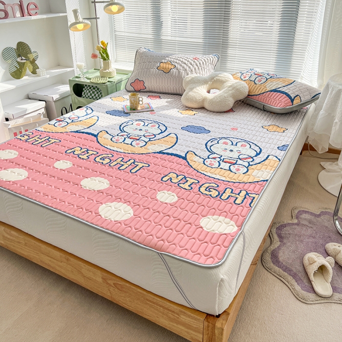 91家纺网 家纺一手货源 找家纺 慕尚 小清新床席款乳胶席三件套（带氨纶0.5mm） 晚安兔