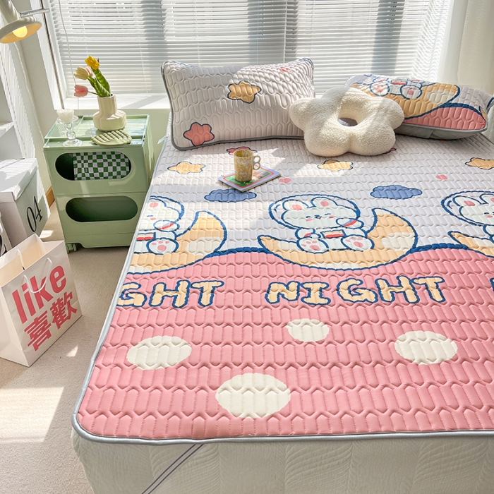 91家纺网 家纺一手货源 找家纺 慕尚 小清新床席款乳胶席三件套（带氨纶0.5mm） 晚安兔