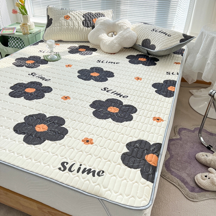 91家纺网 家纺一手货源 找家纺 慕尚 小清新床席款乳胶席三件套（带氨纶0.5mm） 夕阳花