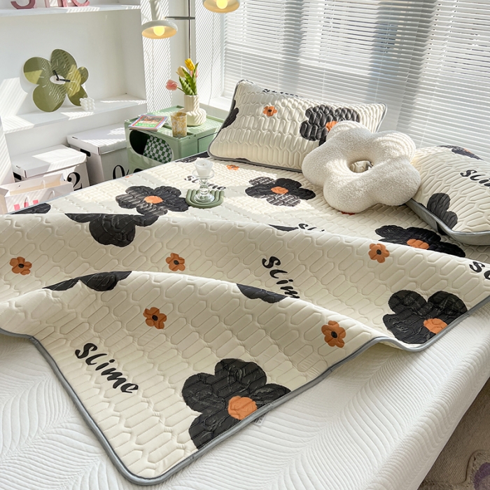 91家纺网 家纺一手货源 找家纺 慕尚 小清新床席款乳胶席三件套（带氨纶0.5mm） 夕阳花