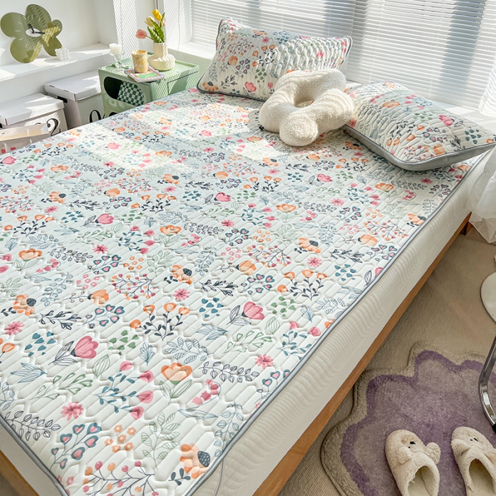 91家纺网 家纺一手货源 找家纺 慕尚 小清新床席款乳胶席三件套（带氨纶0.5mm） 兮影花