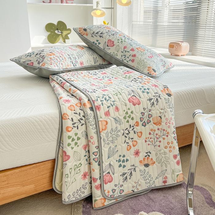 91家纺网 家纺一手货源 找家纺 慕尚 小清新床席款乳胶席三件套（带氨纶0.5mm） 兮影花