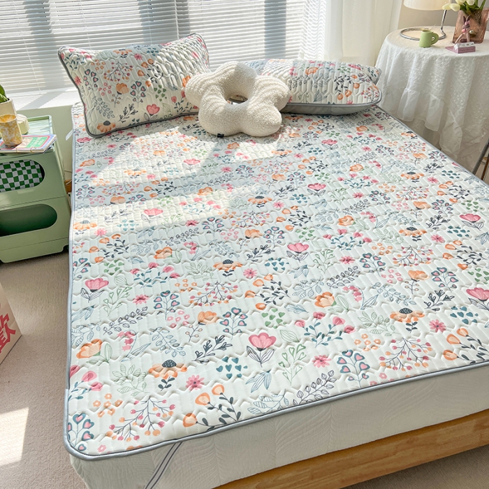 91家纺网 家纺一手货源 找家纺 慕尚 小清新床席款乳胶席三件套（带氨纶0.5mm） 兮影花