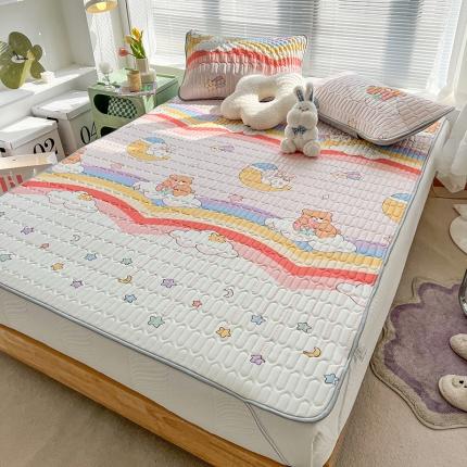 91家纺网 家纺一手货源 找家纺 慕尚 小清新床席款乳胶席三件套（带氨纶0.5mm） 星月熊兔