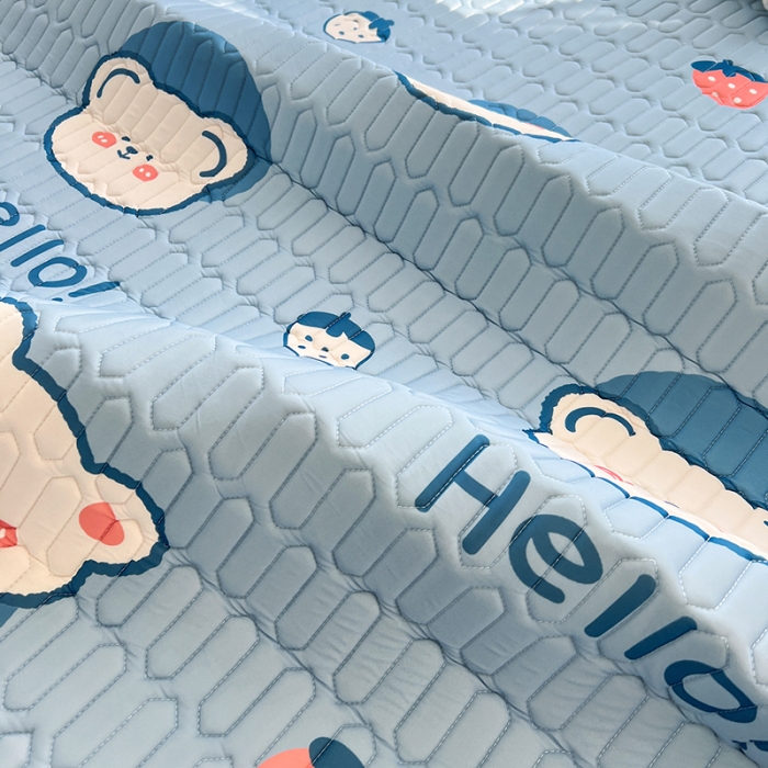 91家纺网 家纺一手货源 找家纺 慕尚 小清新床席款乳胶席三件套（带氨纶0.5mm） 熊熊蓝