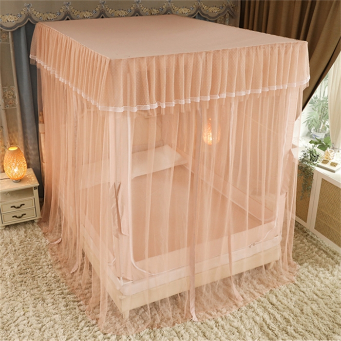 91家纺网 家纺一手货源 找家纺 多功能二合一蚊帐坐床落地蚊帐 香槟咖（坐床配落地纱帘）