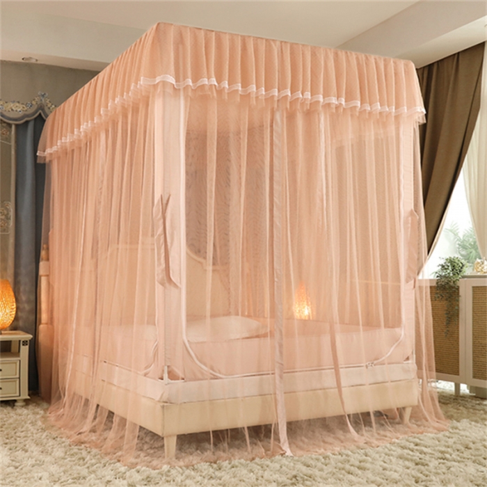 91家纺网 家纺一手货源 找家纺 多功能二合一蚊帐坐床落地蚊帐 香槟咖（坐床配落地纱帘）