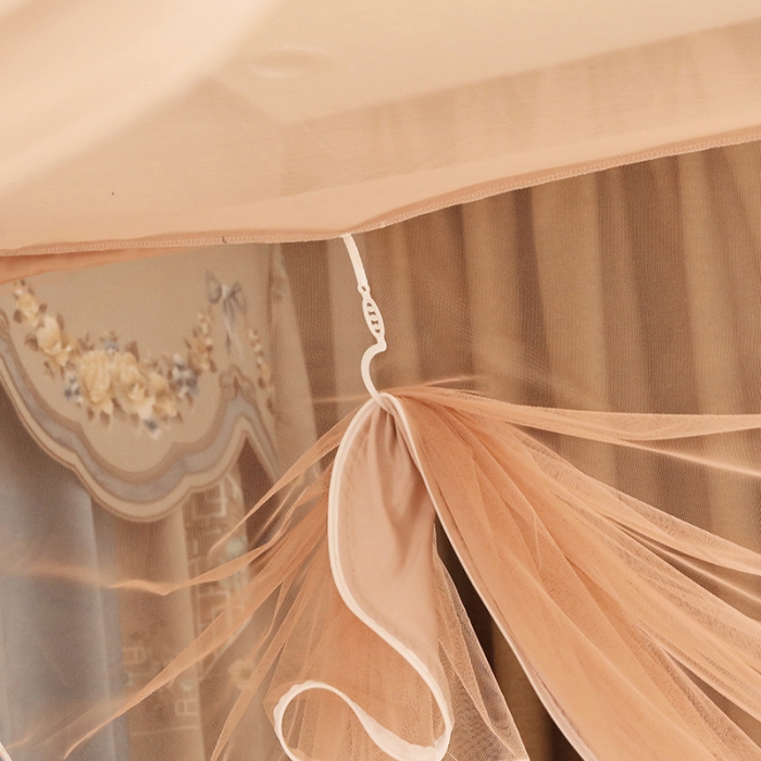 91家纺网 家纺一手货源 找家纺 多功能二合一蚊帐坐床落地蚊帐 香槟咖（坐床配落地纱帘）