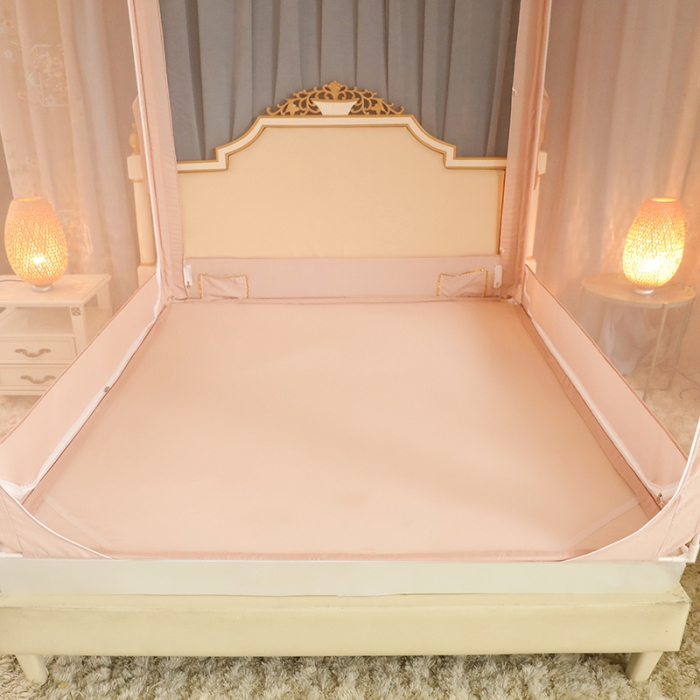 91家纺网 家纺一手货源 找家纺 多功能二合一蚊帐坐床落地蚊帐 香槟咖（坐床配落地纱帘）