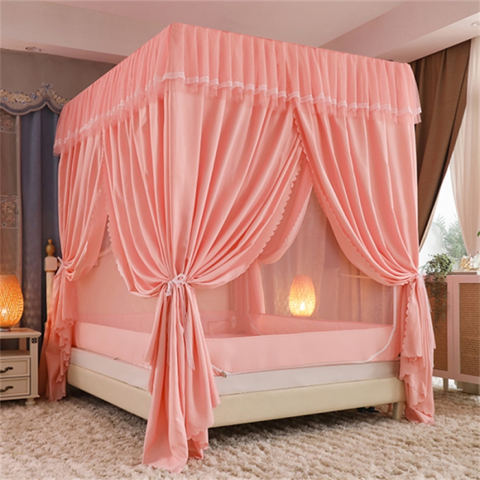 91家纺网 家纺一手货源 找家纺 多功能二合一蚊帐坐床落地蚊帐 樱花玉（坐床配落地纱帘）