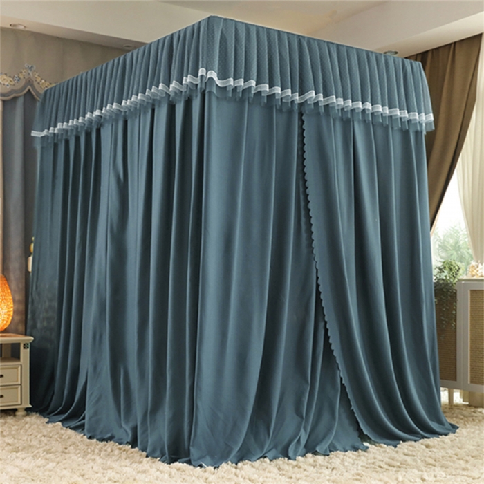 91家纺网 家纺一手货源 找家纺 多功能二合一蚊帐坐床落地蚊帐 雾霾蓝（坐床配落地布帘）