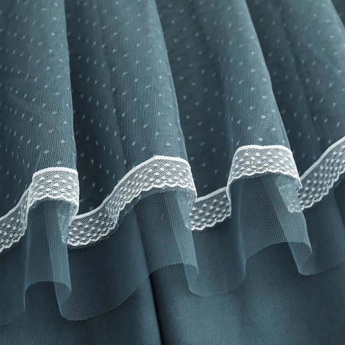 91家纺网 家纺一手货源 找家纺 多功能二合一蚊帐坐床落地蚊帐 雾霾蓝（坐床配落地布帘）