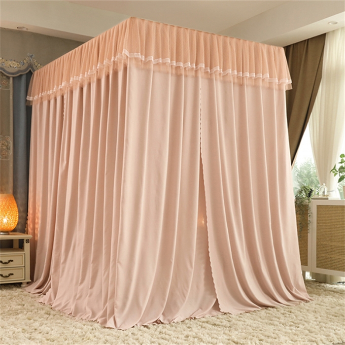 91家纺网 家纺一手货源 找家纺 多功能二合一蚊帐坐床落地蚊帐 香槟咖（坐床配落地布帘）