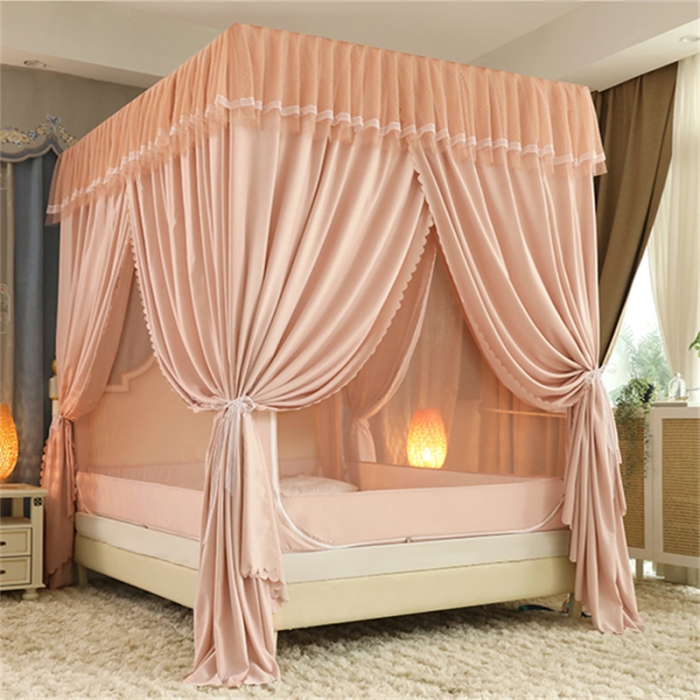 91家纺网 家纺一手货源 找家纺 多功能二合一蚊帐坐床落地蚊帐 香槟咖（坐床配落地布帘）