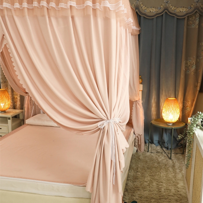 91家纺网 家纺一手货源 找家纺 多功能二合一蚊帐坐床落地蚊帐 香槟咖（坐床配落地布帘）