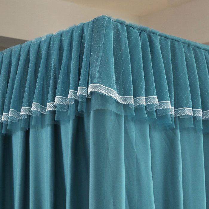 91家纺网 家纺一手货源 找家纺 多功能二合一蚊帐坐床落地蚊帐 远风绿（坐床配落地布帘）