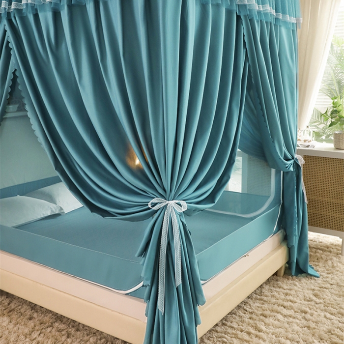 91家纺网 家纺一手货源 找家纺 多功能二合一蚊帐坐床落地蚊帐 远风绿（坐床配落地布帘）