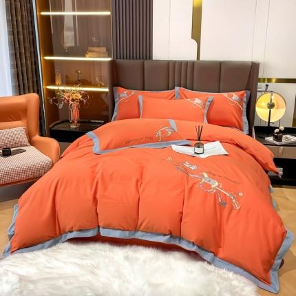 91家纺网 家纺一手货源 找家纺 （总）雲归梦 2022新款生态磨毛绣花加厚四件套（直播爆款）