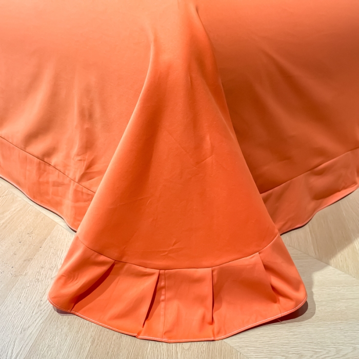 91家纺网 家纺一手货源 找家纺 雲归梦 2022生态磨毛绣花加厚四件套（直播爆款）爱丁堡-橙