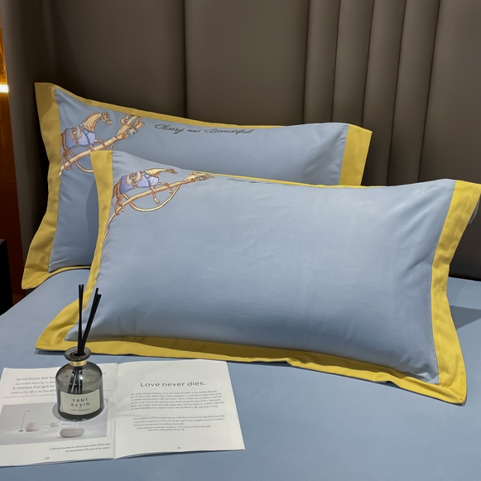 91家纺网 家纺一手货源 找家纺 雲归梦 2022生态磨毛绣花加厚四件套（直播爆款）爱丁堡-蓝