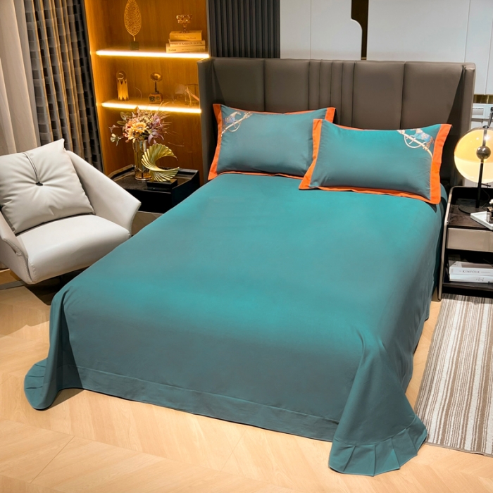 91家纺网 家纺一手货源 找家纺 雲归梦 2022生态磨毛绣花加厚四件套（直播爆款）爱丁堡-绿