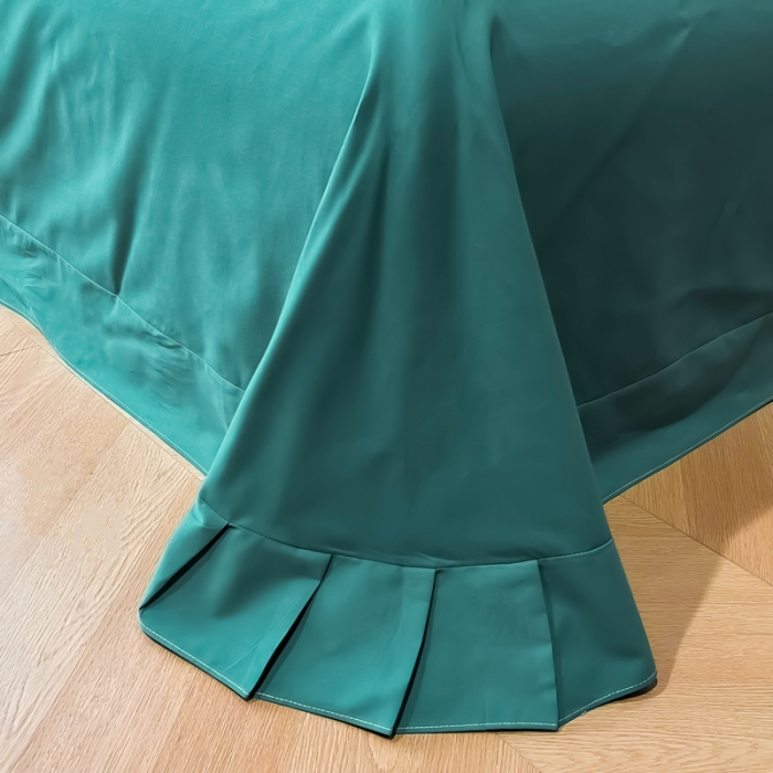 91家纺网 家纺一手货源 找家纺 雲归梦 2022生态磨毛绣花加厚四件套（直播爆款）爱丁堡-绿