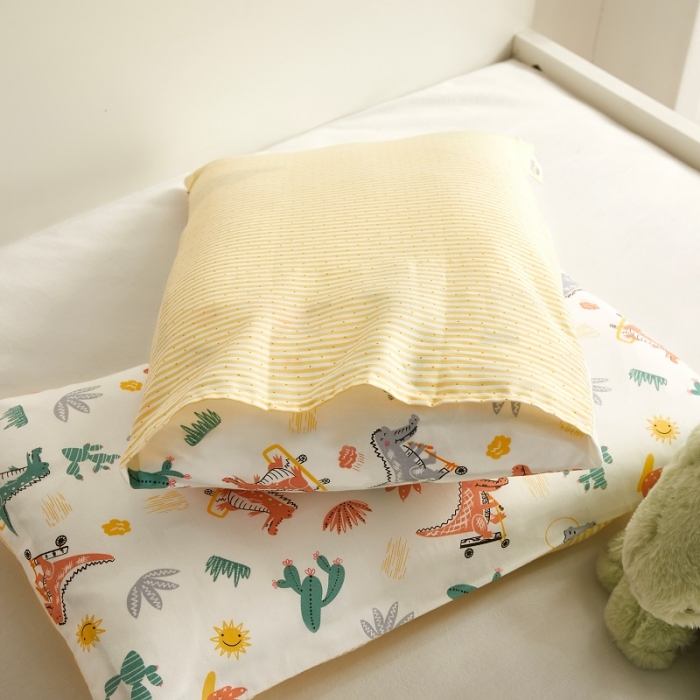 91家纺网 家纺一手货源 找家纺 荷马之梦 童画系列—全棉AB版儿童枕套 七彩恐龙