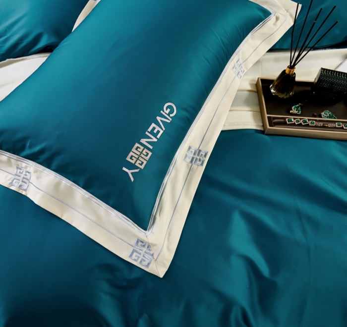 91家纺网 家纺一手货源 找家纺 （总）2023新款纯棉50支双股贡缎长绒棉刺绣四件套 全棉绣花