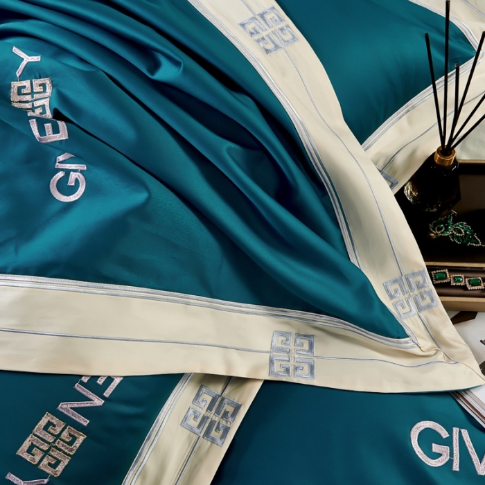 91家纺网 家纺一手货源 找家纺 （总）2023新款纯棉50支双股贡缎长绒棉刺绣四件套 全棉绣花