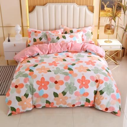 91家纺网 家纺一手货源 找家纺 圣锦 全棉单被套 七色花