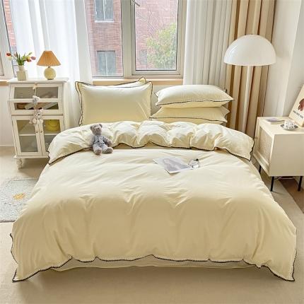 91家纺网 家纺一手货源 找家纺 蓝米卡夫 2024新款A类全棉60S水洗棉贝欧系列 贝欧-米白