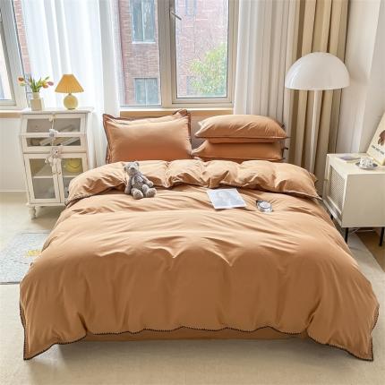 91家纺网 家纺一手货源 找家纺 蓝米卡夫 2024新款A类全棉60S水洗棉贝欧系列 贝欧-南瓜红