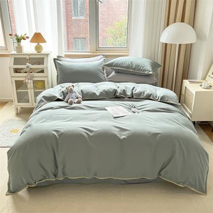 91家纺网 家纺一手货源 找家纺 蓝米卡夫 2024新款A类全棉60S水洗棉贝欧系列 贝欧-森蓝