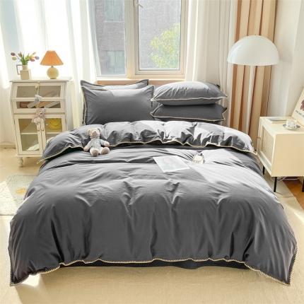 91家纺网 家纺一手货源 找家纺 蓝米卡夫 2024新款A类全棉60S水洗棉贝欧系列 贝欧-深灰