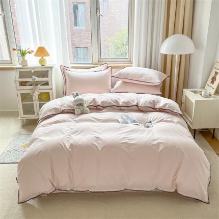 91家纺网 家纺一手货源 找家纺 蓝米卡夫 2024新款A类全棉60S水洗棉贝欧系列 贝欧-悠悠粉