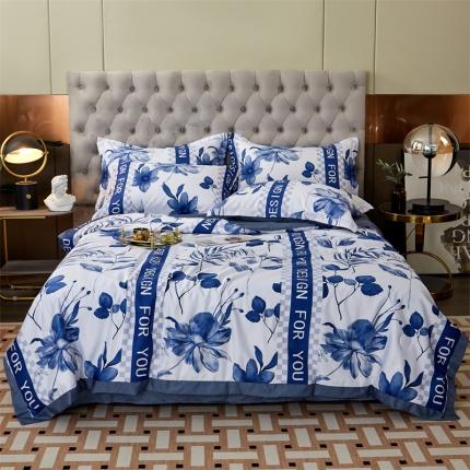 91家纺网 家纺一手货源 找家纺 (总)馨乐 2022新款亲肤印花卡通水洗天丝夏被四件套