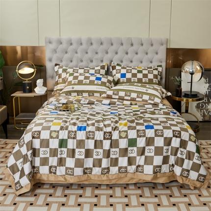 91家纺网 家纺一手货源 找家纺 (总)馨乐 2022新款亲肤印花卡通水洗天丝夏被四件套