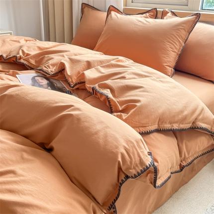 蓝米卡夫 2024新款A类全棉60S水洗棉贝欧系列 贝欧-南瓜红