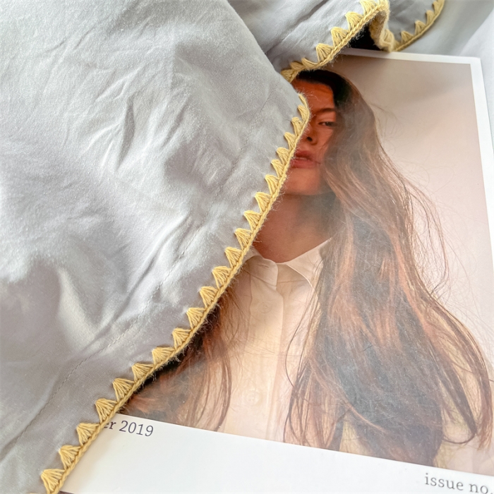 91家纺网 家纺一手货源 找家纺 蓝米卡夫 2024新款A类全棉60S水洗棉贝欧系列 贝欧-雅灰