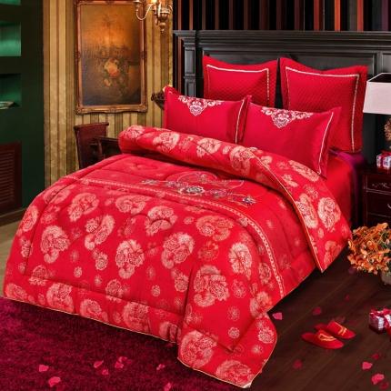 91家纺网 家纺一手货源 找家纺 总玉雅2025婚庆被子磨毛绣花大豆春秋被冬被喜被芯含包装袋 