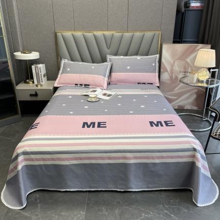 91家纺网 家纺一手货源 找家纺 新印象 2025新款全棉老粗布凉席两件套三件套 沐歌粉