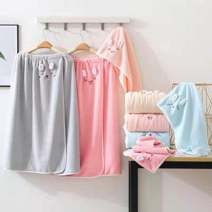 91家纺网 家纺一手货源 找家纺 双梦毛巾 萌小依浴裙