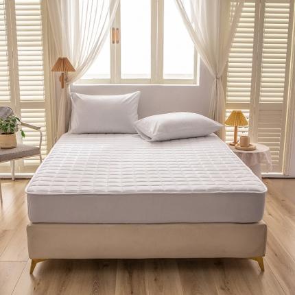 91家纺网 家纺一手货源 找家纺 塔塔家居 2025新款抗菌超柔防水夹棉床笠  寻真白