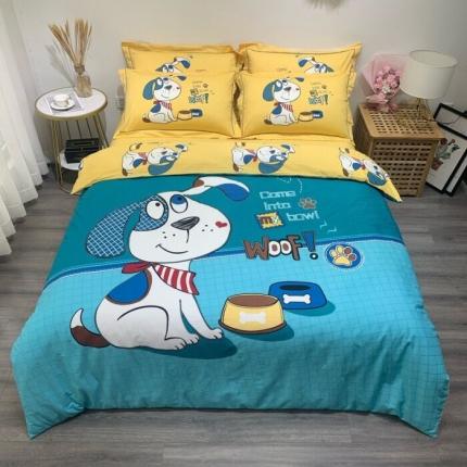 91家纺网 家纺一手货源 找家纺 卧趣家纺 2022新款全棉13372大版卡通四件套 好想你