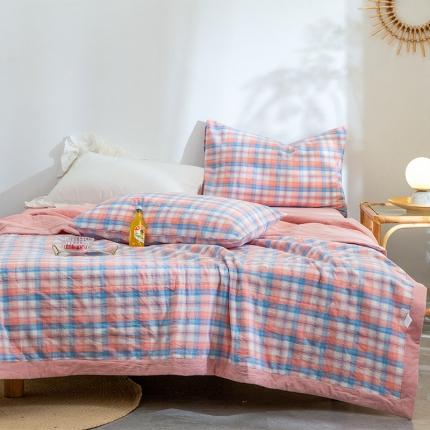 91家纺网 家纺一手货源 找家纺 玖弘 2022新款全棉水洗夏被 星空桔