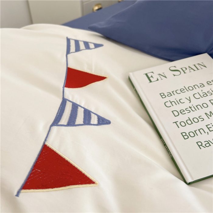 91家纺网 家纺一手货源 找家纺 星野 2022春夏60支长绒棉绣花四件套-探险家