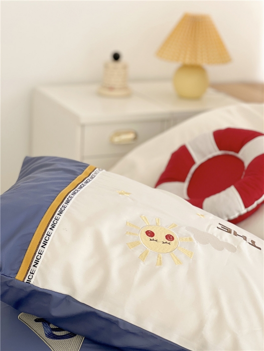 91家纺网 家纺一手货源 找家纺 星野 2022春夏60支长绒棉绣花四件套-探险家