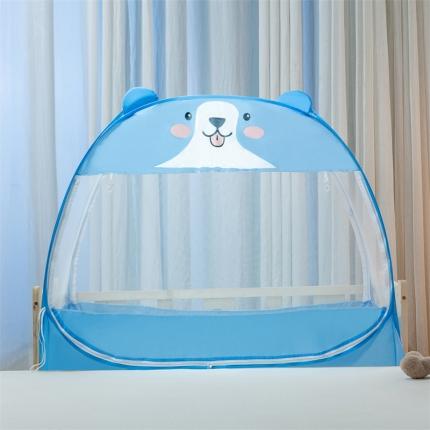 91家纺网 家纺一手货源 找家纺 鸿和蚊帐 2023新款儿童蚊帐蒙古包 柴犬-蓝