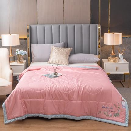 91家纺网 家纺一手货源 找家纺 兴邦 2026新款水洗真丝薄荷夏凉被子空调被芯夏被 华丽粉