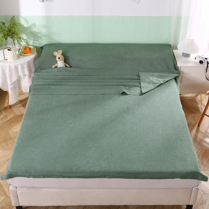 朴卉家纺 2022新款 纯棉色织水洗棉旅行睡袋 隔脏睡袋 绿色